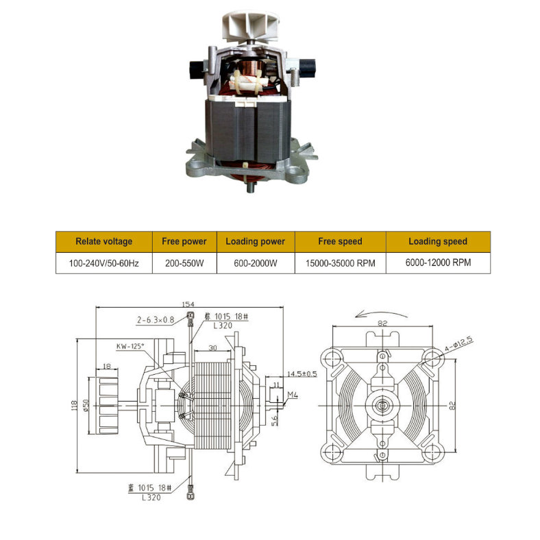 Processo de alimento Motor Universal Motor CA