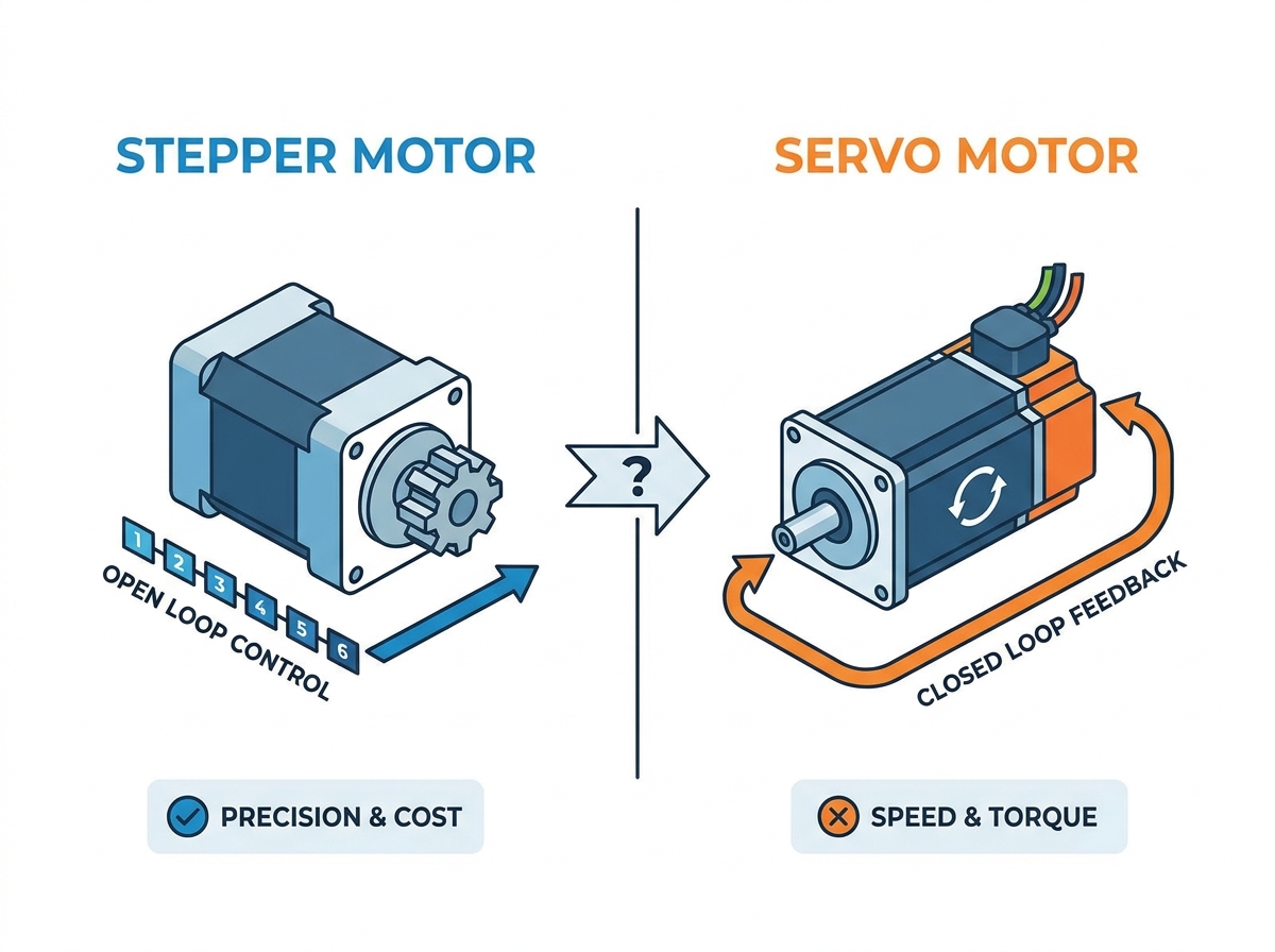 Compara&ccedil;&atilde;o de motor de passo e servo motor